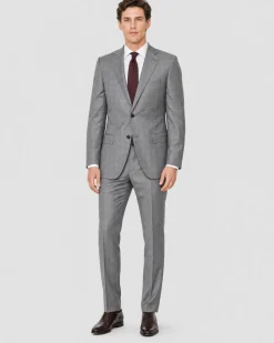 Corneliani Mens Gray Glen Plaid Fully-Canvassed Notch Lapels Classic Fit 2 Button Wool Suit - 40R