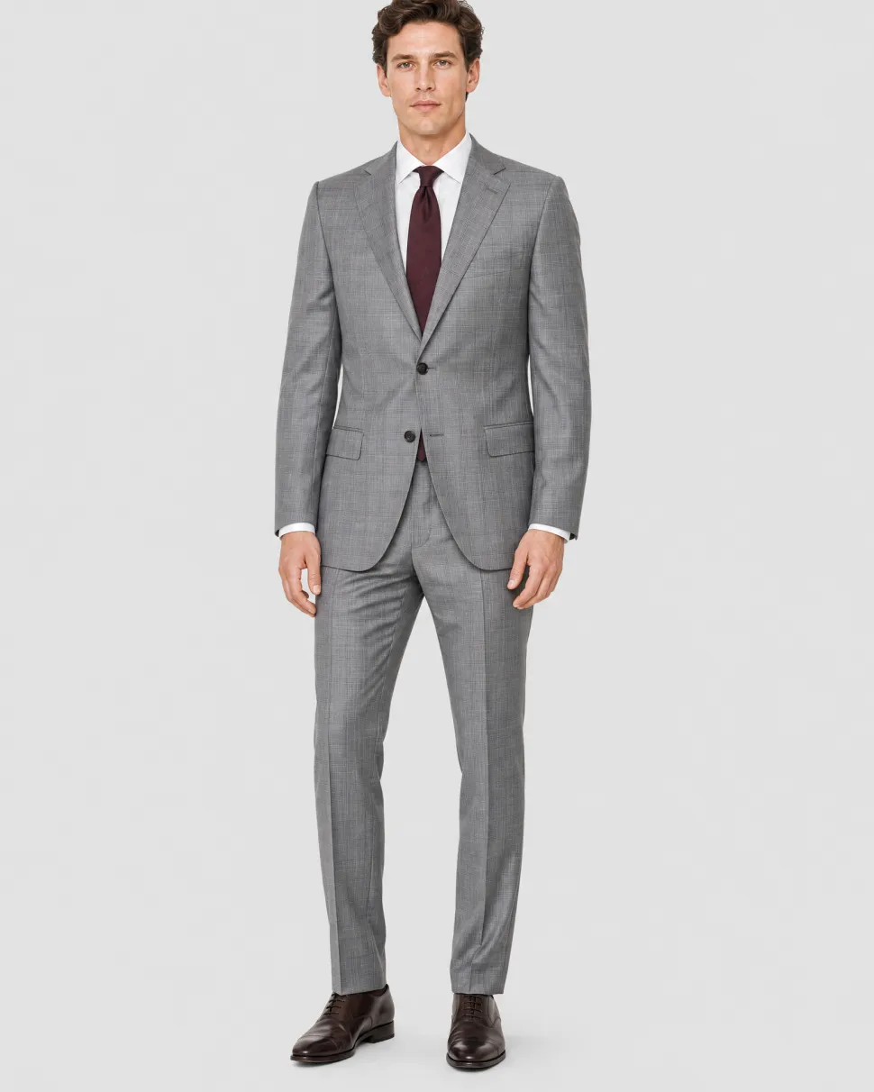 Corneliani Mens Gray Glen Plaid Fully-Canvassed Notch Lapels Classic Fit 2 Button Wool Suit - 40R
