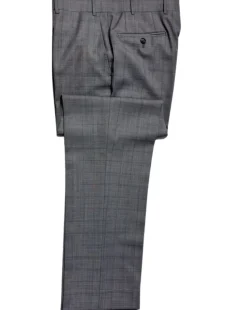 Corneliani Mens Gray Glen Plaid Fully-Canvassed Notch Lapels Classic Fit 2 Button Wool Suit - 40R