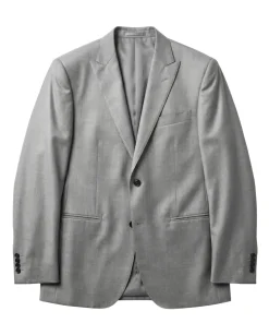 Corneliani Mens Light Gray Textured Fully-Canvassed Peak Lapels Classic Fit 3-Piece Wool Silk Suit - 40L