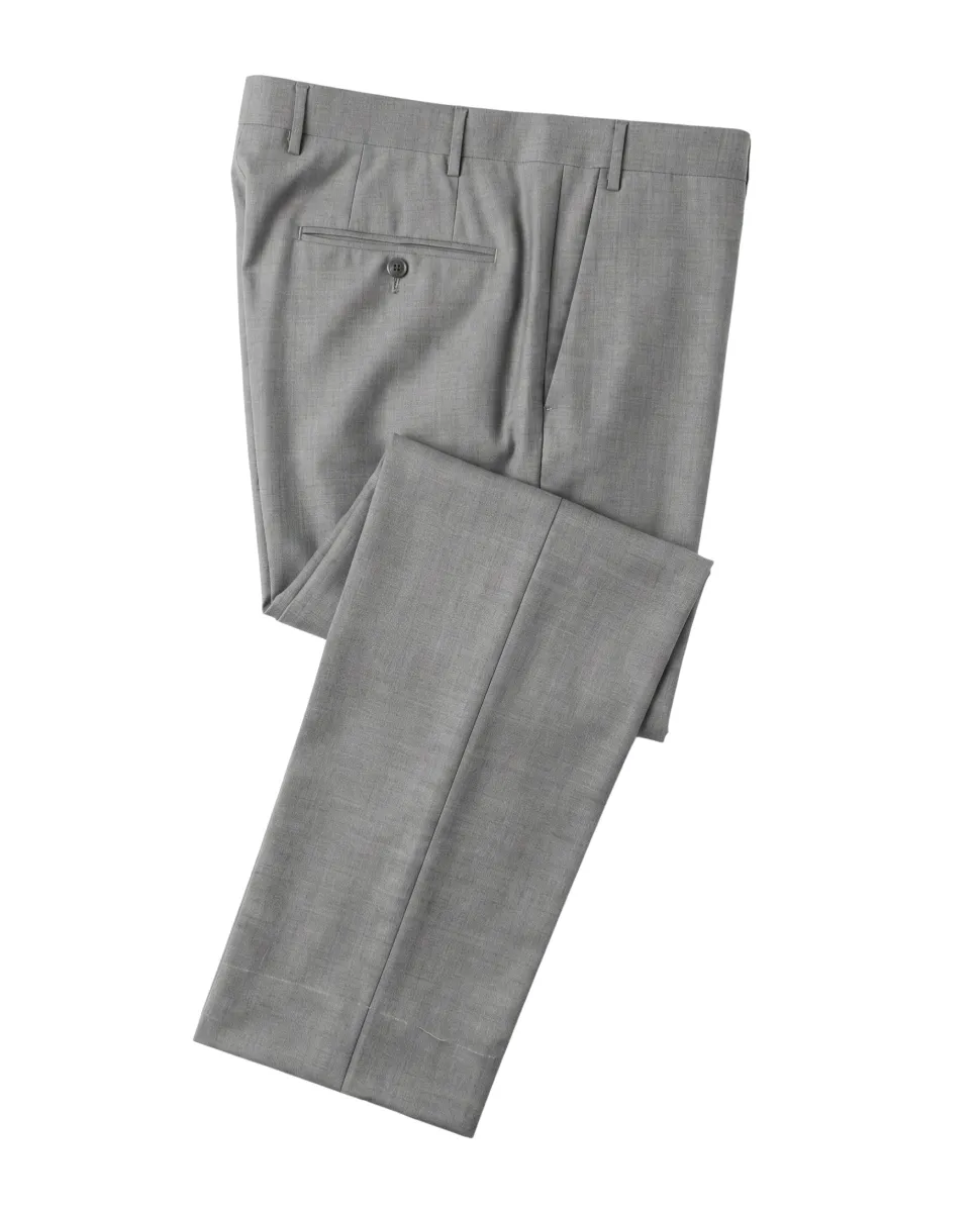 Corneliani Mens Light Gray Textured Fully-Canvassed Peak Lapels Classic Fit 3-Piece Wool Silk Suit - 40L