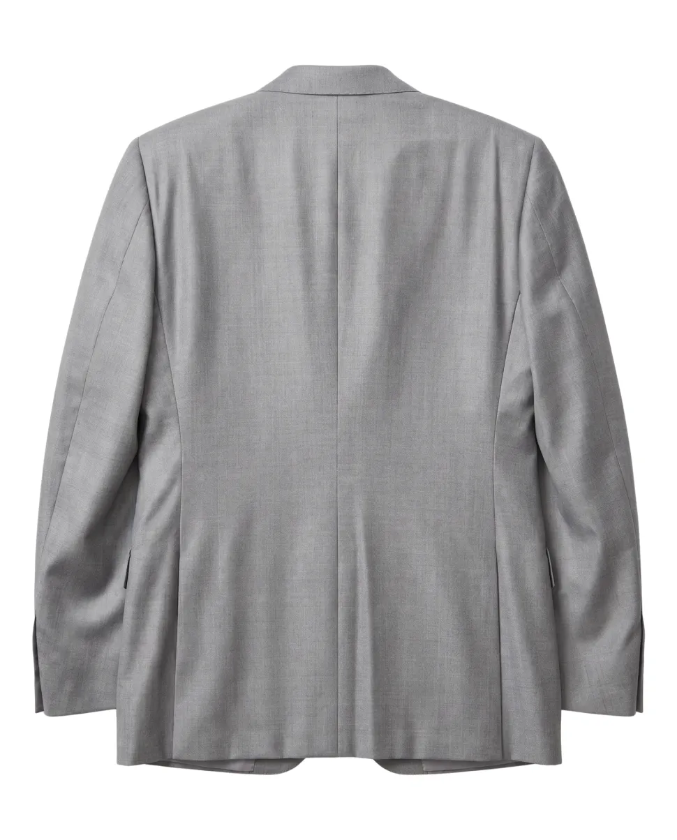 Corneliani Mens Light Gray Textured Fully-Canvassed Peak Lapels Classic Fit 3-Piece Wool Silk Suit - 40L