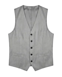 Corneliani Mens Light Gray Textured Fully-Canvassed Peak Lapels Classic Fit 3-Piece Wool Silk Suit - 40L