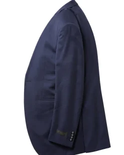 Corneliani Mens Navy Blue and Silver Mixed Pattern Fully-Canvassed No-Lapel Slim Fit 3-Piece Wool Suit - 38L