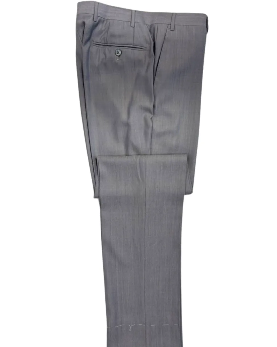 Corneliani Mens Navy Blue and Silver Mixed Pattern Fully-Canvassed Peak Lapel Classic Fit 3-Piece Wool Suit - 40R