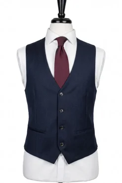 Corneliani Mens Navy Micro-Pattern Fully-Canvassed Notch Lapel Slim Fit 3-Piece Wool Suit - 38S