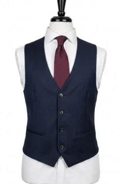 Corneliani Mens Navy Micro-Pattern Fully-Canvassed Notch Lapel Classic Fit 3-Piece Wool Suit - 36S