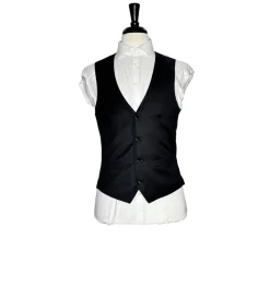 Corneliani Mens Solid Black Fully-Canvassed Shawl Lapel Classic Fit 3-Piece Wool Tuxedo - 38R