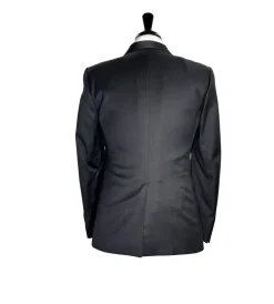 Corneliani Mens Solid Black Fully-Canvassed Shawl Lapel Classic Fit 3-Piece Wool Tuxedo - 38R