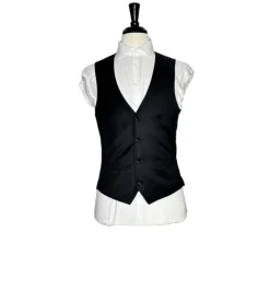 Corneliani Mens Solid Black Fully-Canvassed Shawl Lapel Classic Fit 3-Piece Wool Tuxedo - 38R