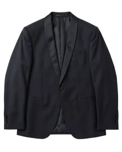 Corneliani Mens Solid Black Fully-Canvassed Shawl Lapel Classic Fit 3-Piece Wool Silk Tuxedo - 36S