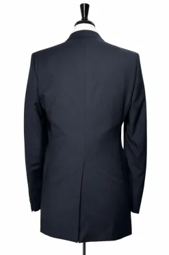 Corneliani Mens Solid Black Fully-Canvassed Peak Lapels Classic Fit 1-Button Wool Blend Suit - 38L