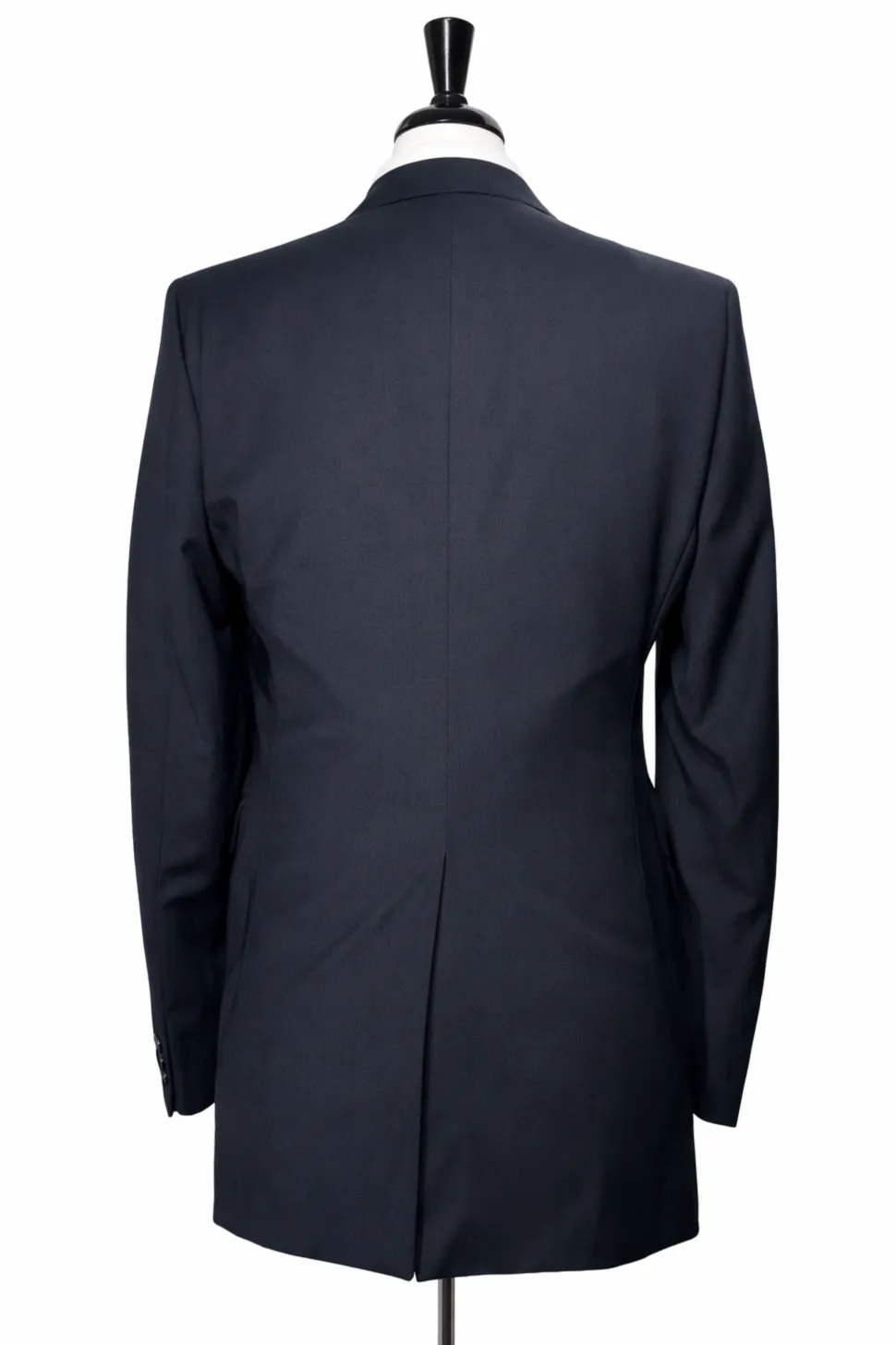 Corneliani Mens Solid Black Fully-Canvassed Peak Lapels Classic Fit 1-Button Wool Blend Suit - 38L