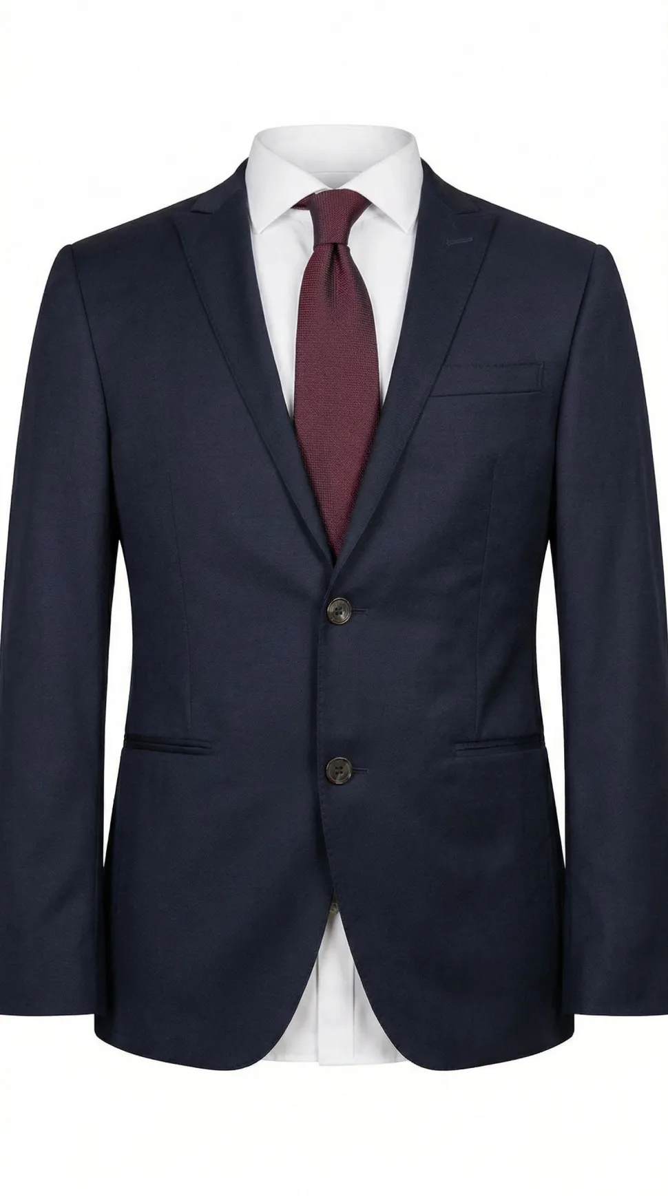 Corneliani Mens Solid Midnight Blue Fully-Canvassed Peak Lapels Slim Fit 3-Piece Wool Suit - 38R