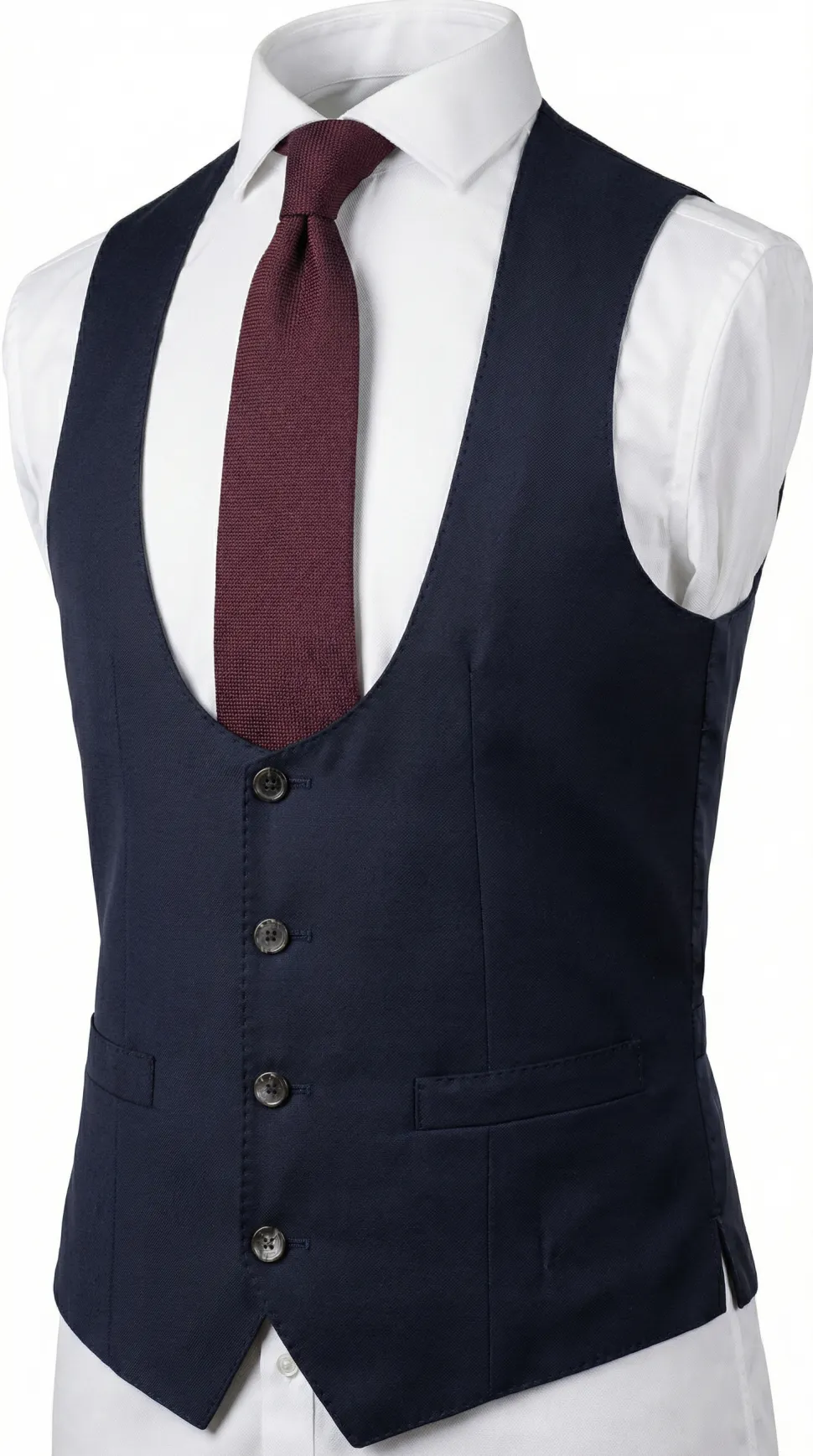 Corneliani Mens Solid Midnight Blue Fully-Canvassed Peak Lapels Slim Fit 3-Piece Wool Suit - 38R
