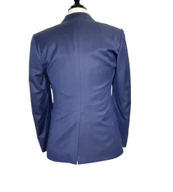 Corneliani Mens Solid Navy Fully-Canvassed Peak Lapel Slim Fit 3-Piece Wool Tuxedo Suit - 38R
