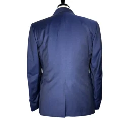 Corneliani Mens Solid Navy Fully-Canvassed Shawl Lapels Slim Fit 3-Piece Wool Tuxedo - 42R