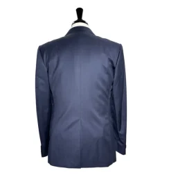 Corneliani Mens Solid Navy Fully-Canvassed Peak Lapel Slim Fit 3-Piece Wool Tuxedo - 42R
