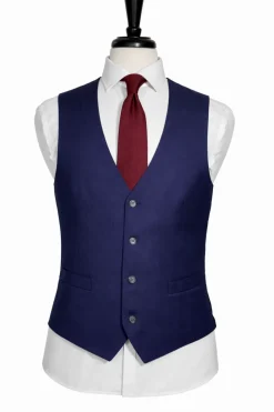 Corneliani Mens Solid Navy Fully-Canvassed Peak Lapels Classic Fit 3-Piece Wool Silk Suit - 44R