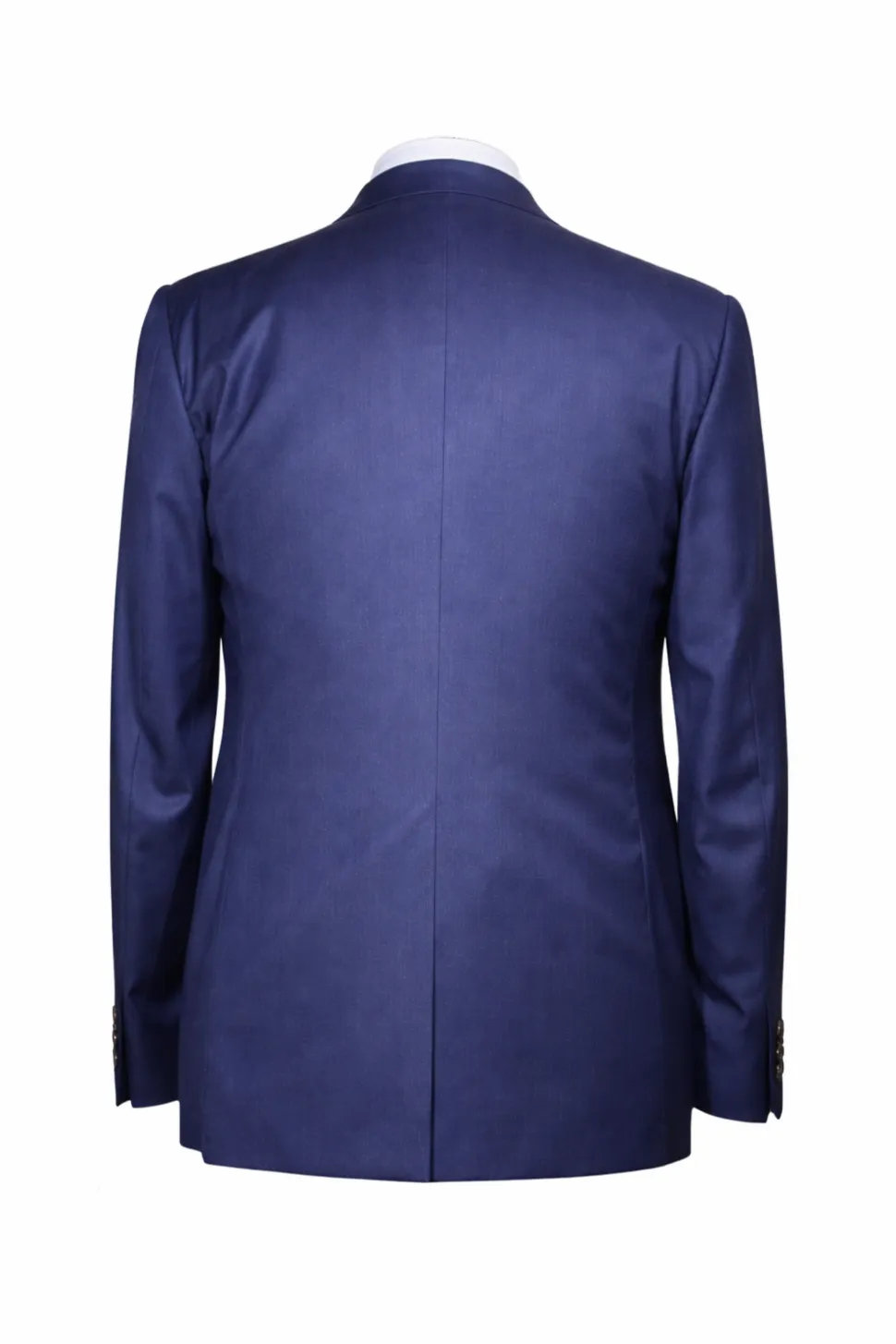 Corneliani Mens Solid Navy Fully-Canvassed Peak Lapels Classic Fit 3-Piece Wool Silk Suit - 44R