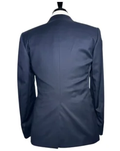Corneliani Mens Solid Navy Fully-Canvassed Notch Lapels Classic Fit 3-Piece Wool Suit - 38R