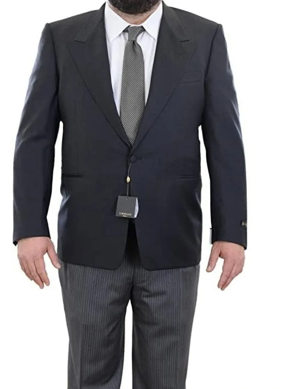 Corneliani 48R 60 Gray Super 130's Wool Morning Tuxedo Suit with Peak Lapels