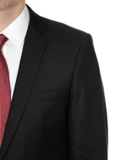 Creativo Classic Fit Solid Black Two Button Blazer