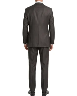 Designer Suit 199 Dark Gray Wool Slim Fit Notch Lapel 2-Button Suit