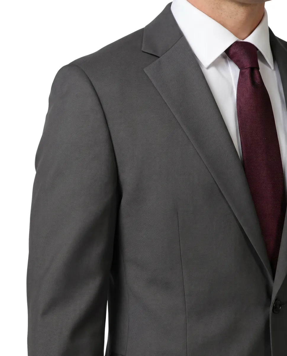 Designer Suit 299 Gray Wool Slim Fit Notch Lapel 2-Button Suit