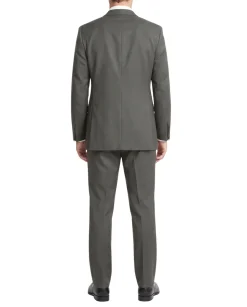 Designer Suit 299 Gray Wool Slim Fit Notch Lapel 2-Button Suit