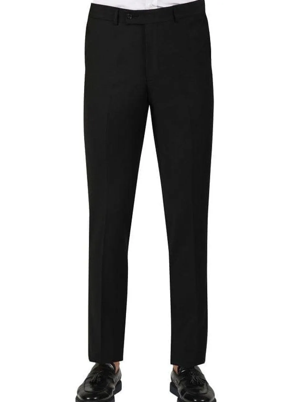Di'nucci Slim Fit Black Textured Double Breasted Wool Blend Suit