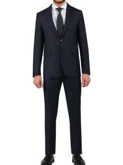 Di'nucci Slim Fit Navy Woven Notch Lapel Wool Blend Suit