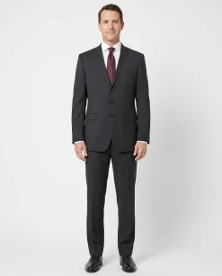 Dolce & Gabbana Mens Solid Black Fully-Canvassed Notch Lapel Slim Fit 3-Button Wool Suit - 44L