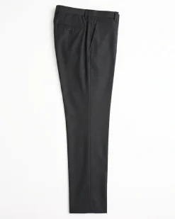 Dolce & Gabbana Mens Solid Black Fully-Canvassed Notch Lapel Slim Fit 3-Button Wool Suit - 44L