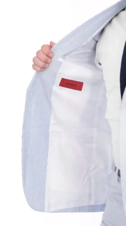 Emigre Classic Fit Blue Seersucker Blazer
