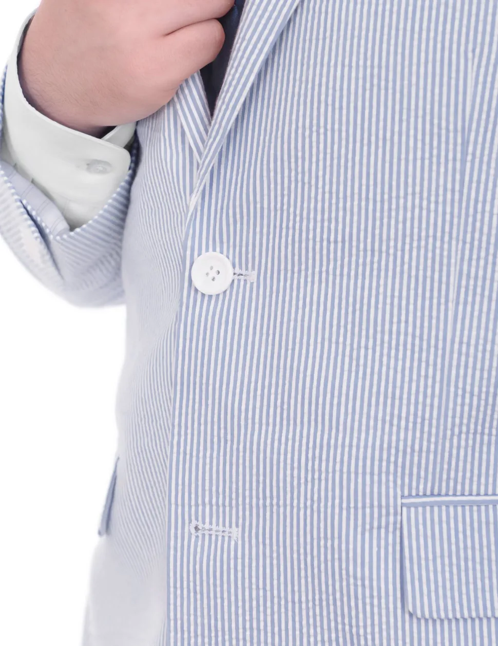 Emigre Classic Fit Blue Seersucker Blazer