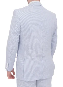Emigre Classic Fit Blue Seersucker Blazer
