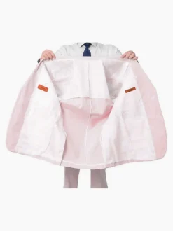 Emigre Classic Fit Pink Striped Two Button Cotton Seersucker Suit
