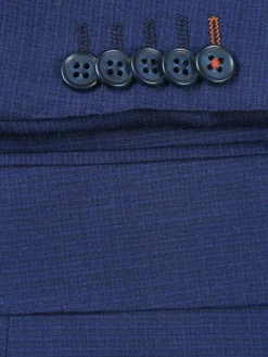 English Laundry Blue Textured Slim Fit Notch Lapel Stretch Wool 2-Button Suit