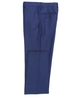 English Laundry Blue Textured Slim Fit Notch Lapel Stretch Wool 2-Button Suit