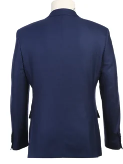 English Laundry Blue Textured Slim Fit Notch Lapel Stretch Wool 2-Button Suit