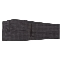 English Laundry Brown Tonal Plaid Slim Fit Peak Lapel 2-Button Wool Suit