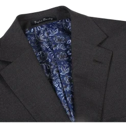 English Laundry Brown Weave Slim Fit Notch Lapel Wool Suit With Patch Pockets