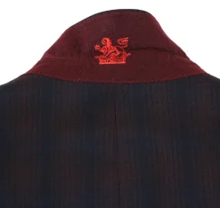 English Laundry Dark Navy With Burgundy Check Slim Fit 2 Button Stretch Suit