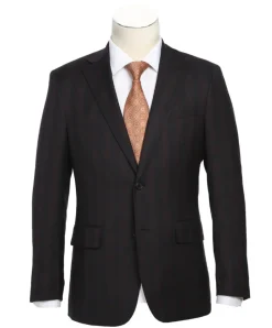 English Laundry Dark Navy With Burgundy Check Slim Fit 2 Button Stretch Suit