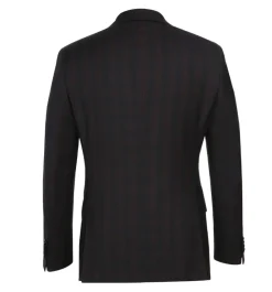 English Laundry Dark Navy With Burgundy Check Slim Fit 2 Button Stretch Suit