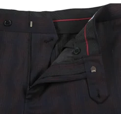 English Laundry Dark Navy With Burgundy Check Slim Fit 2 Button Stretch Suit