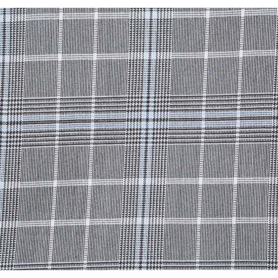English Laundry Glen Plaid Grey Slim Fit Notch Lapel Two button Stretch Suit