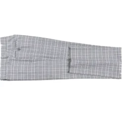 English Laundry Glen Plaid Grey Slim Fit Notch Lapel Two button Stretch Suit