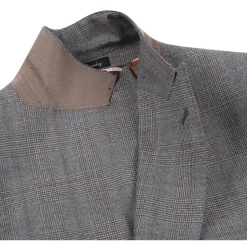 English Laundry Gray Glen Plaid Slim Fit Peak Lapel Double-Breasted Wool Suit